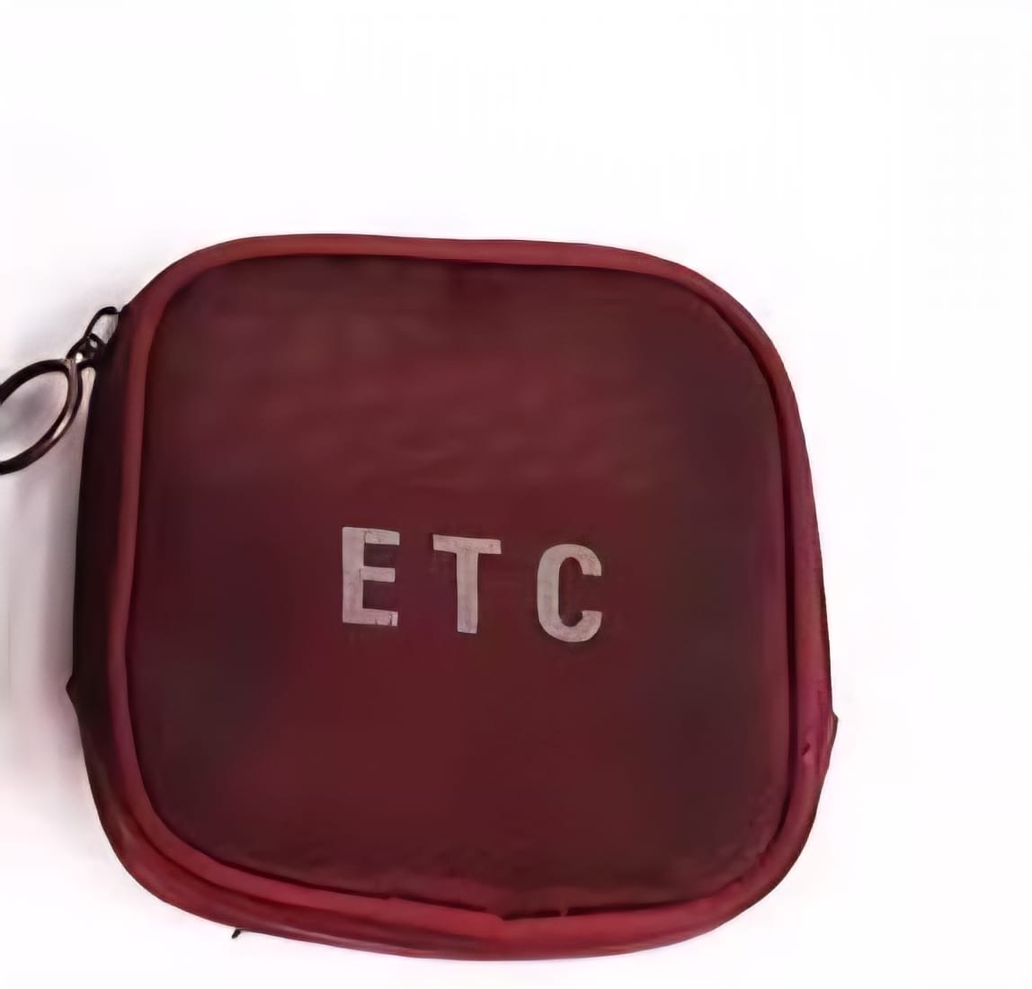 ETC Burgundy Zipper Pouch